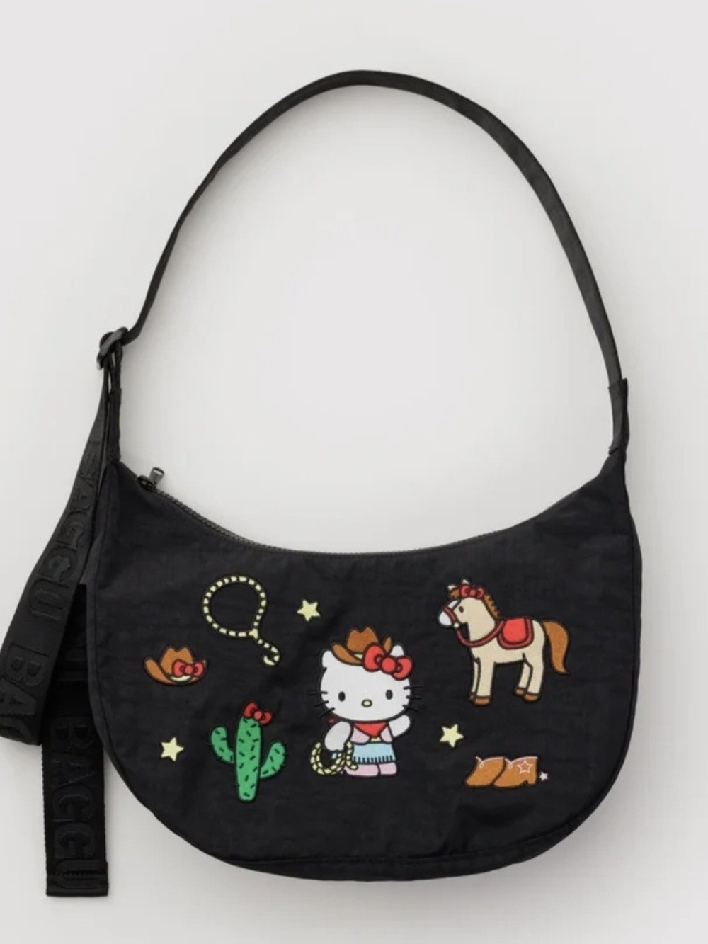 NWT Hello Kitty Black Kids Shoulder Bag with Western Embroidery